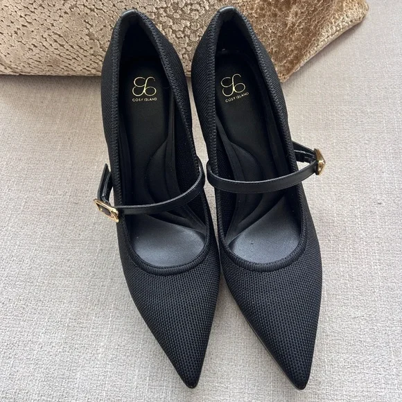 Cozy island is Pointed Toe Heeled Platform Pumps - Picture 2 of 6